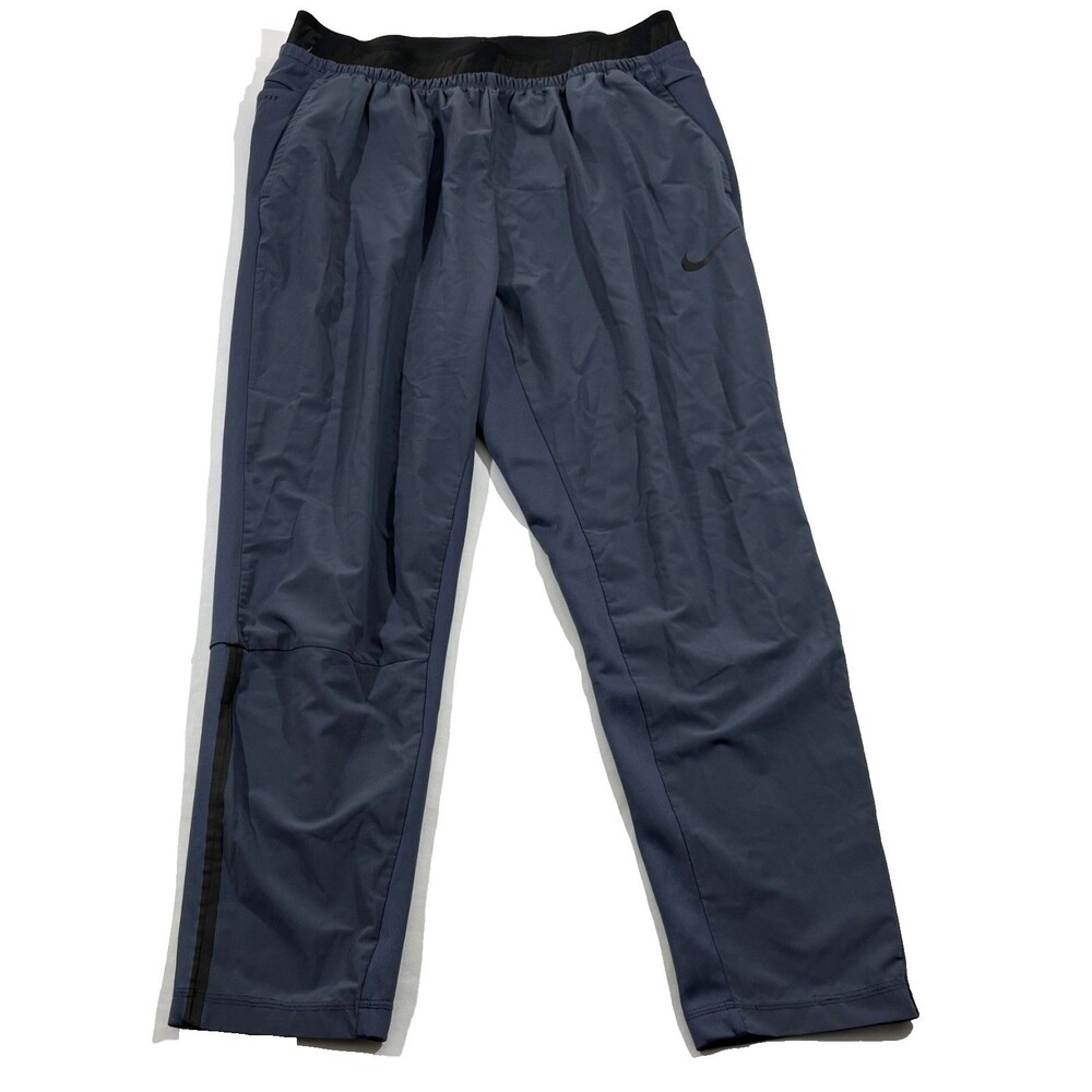 Nike Mens Dri Fit Training Pants Thunder Blue Black AH9598-471 Gym Stretch 2XL